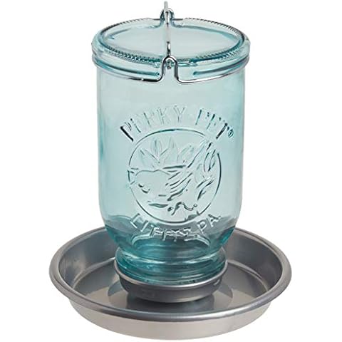 Perky-Pet 1 Mason Jar Wild Bird Waterer 783, Blue Cover
