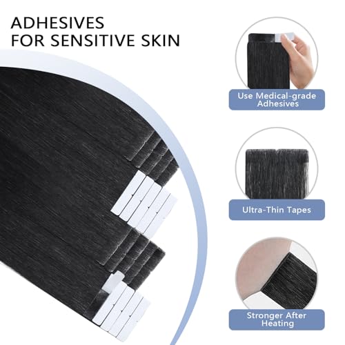 Image of COOKAYU Invisible Tape in Hair Extensions Human Hair