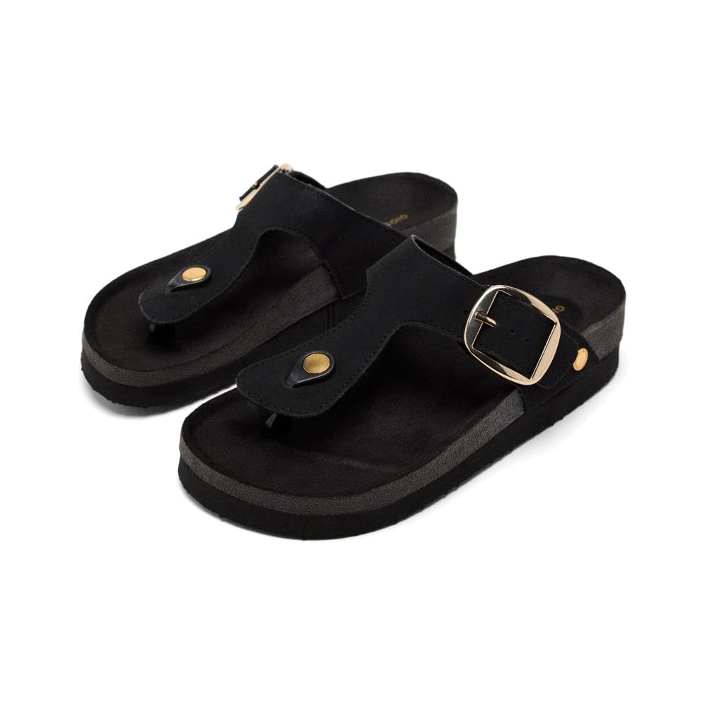 GIOSEPPO WEARE, Women's Flip Flops, Black, 41 EU, Black/White, 8.5 UK