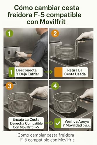 Cesta para freidora Movilfrit F-5 de acero inoxidable con estructura reforzada profesional 7