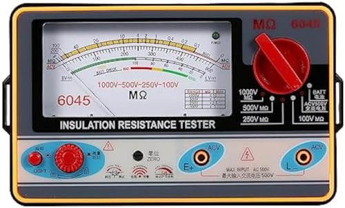 オーム計、絶縁抵抗計デジタル抵抗計メガーハンドヘルド絶縁テスターメガメーター 0-2000MΩ 100V/250V/500V/1000V 高精度メガオーム計絶縁測定器 (TY6045), XZ1AZA