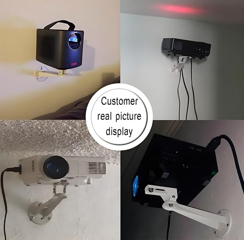 2-Be-Best Mini Projector Wall Mount 360° Rotation 7.8” Length 11 lbs Load Projector Wall Mount White