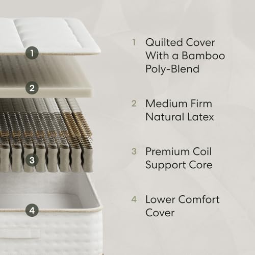 Image of Awara Natural Hybrid Full Mattress 10 Inch - Certified Organic Natural Latex - Sustainable New Zealand Wool - Fiberglass-Free - 365-Night Trial