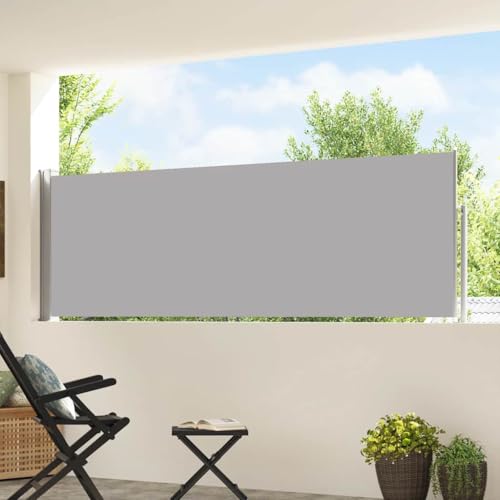 Store latéral en polyester gris de haute qualité avec structure en acier stable - 3
