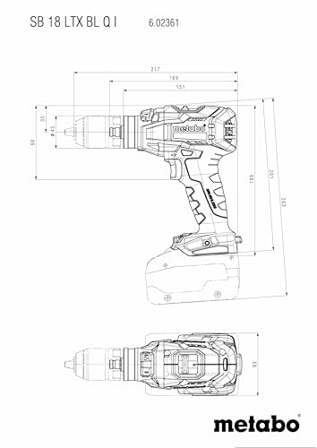 Perceuse à percussion Metabo SB 18 LTX BL Q I Sans fil 18 V Mandrin à changement rapide - vue 3