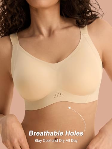 Wireless Jelly Bras for Women with Support and Lift - Full Coverage Seamless Bralette No Underwire - Padded T-Shirt Bra3