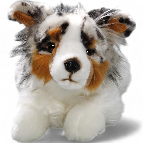 Carl Dick Australischer Schäferhund liegend, Hund, Plüschtier, Kuscheltier ca. 30cm 3477