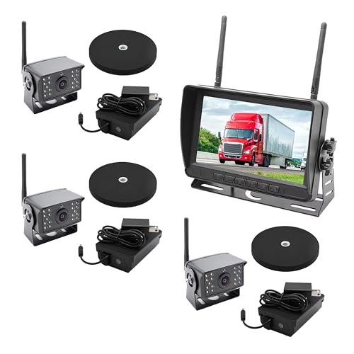 Image of Falcon Eye 2nd Gen Wireless Backup Camera System - 200-300ft Range, 7-inch LCD Monitor & HD Night Vision Camera - Expandable Up to 4 Cams for Trucks, RVs & Fleets
