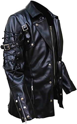 FaddyRox Steampunk Gothic Mens Sheep Leather Coat Jacket, XXS-5XL3