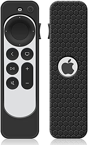 Case for Apple TV 4K 2021 Remote Control,Cover for Siri Remote 2nd Generation/Apple TV 6 Generation Replacement Silicone New Sleeve Skin Holder Protective Grip Protector-Black(Black)