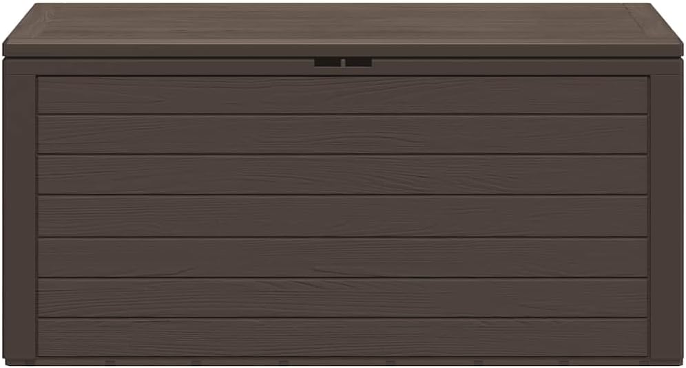 vidaXL Outdoor Storage Box 76.6 Gal Deck Box, UV-Resistant Polypropylene, Weatherproof Garden Cushion Chest for Patio & Tools, Brown, 45.7"x17.3"x21.7"