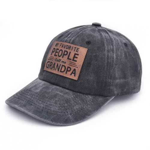 Gorra para abuelo de cuero para hombres miniatura 2