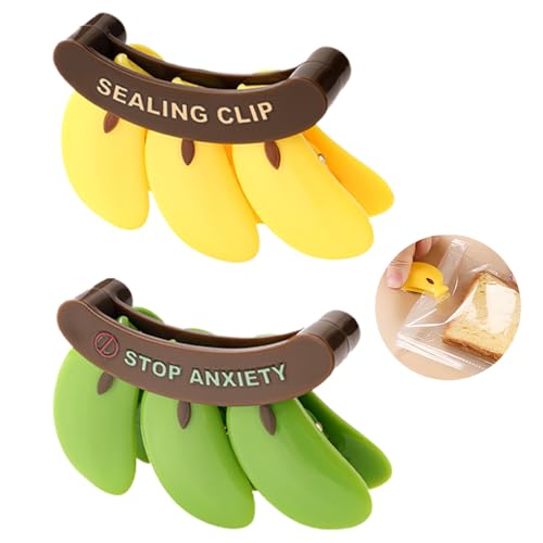 Banana Shaped Sealing Clips, Creative Food Bag Sealers with Magnetic