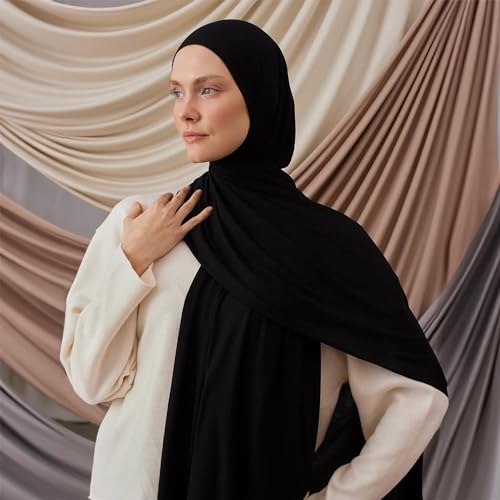 Modest Small Ribbed Jersey Hijab | For Muslim Women Pre-Sewn Head Scarf Wrap Hijabs3