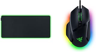Razer Goliathus Chroma 3XL Gaming Mouse Pad & Basilisk V3 Customizable Ergonomic Gaming Mouse: Fastest Gaming Mouse Switch - Chroma RGB Lighting - 26k Dpi Optical Sensor - Classic Black