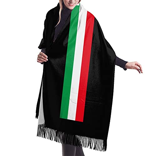 Flag of Belize Womens Winter Scarf Cashmere Feel Shawl Wrap Soft Warm Blanket Scarves Fringe Scarf2