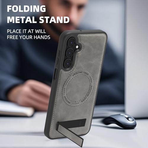 Image of Lunivop for Samsung Galaxy A16 5G Phone Case 6.7 inch PU Leather Gray