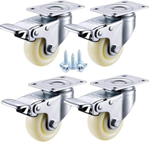 Roulettes pivotantes robustes avec frein 360° pour chariot de transport et lit