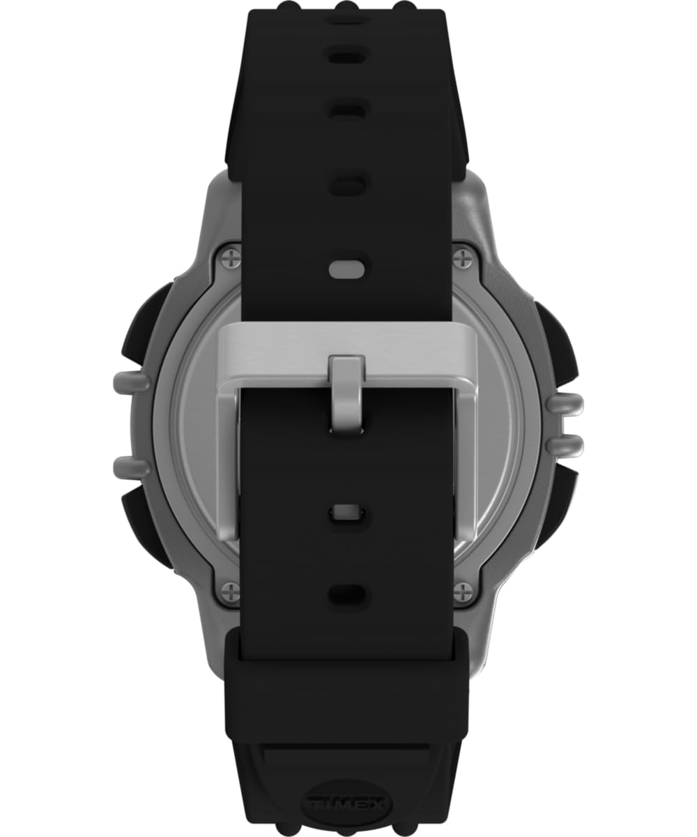 Timex TW5M63200 Ironman Flix 100 Lap Herren-Armbanduhr, 42 mm, schwarzes PU-Armband mit Digitalanzeige