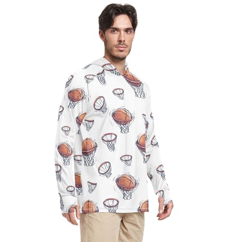 Basketball White Mens Sun Shirts Protection Long Sleeve Sailing Rash Guard UPF 50+ Golf Shirt S2