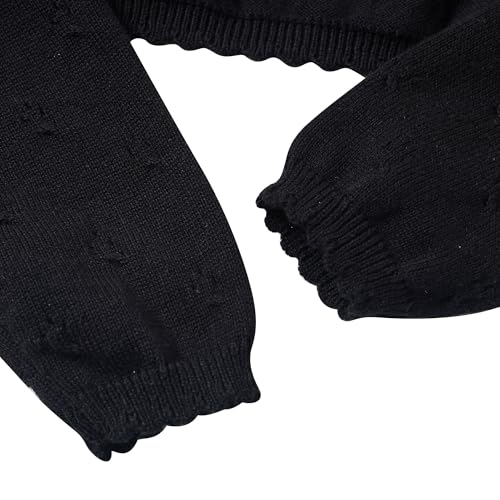 Image of Girls Long Sleeve Cardigan Kids Button Closure Knitted Bolero Shrug Girls Sweaters Tops