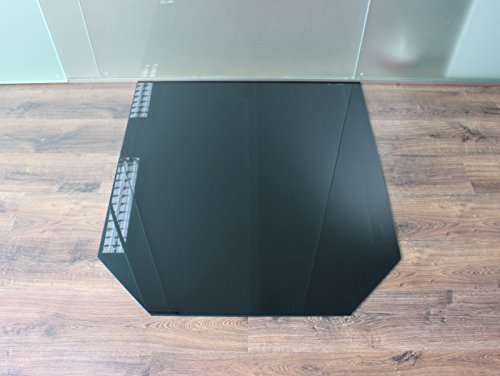 Funkenschutzplatte Sechseck 120x130cm Schwarz Glasplatte mit Dichtung