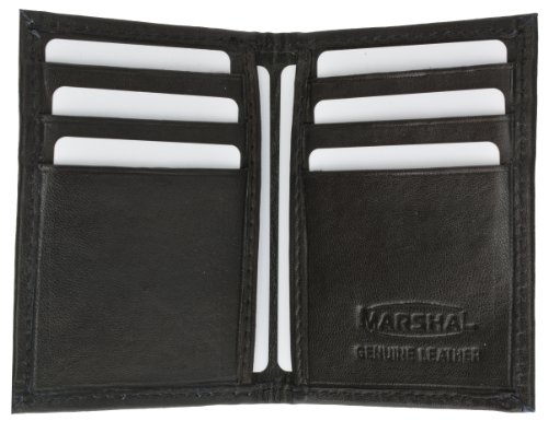 MARSHAL Mens Black Leather Featherweight Bifold Wallet 760