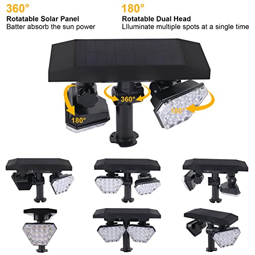 Crepow Solar Spotlights Outdoor Solar Flood Lights, 32 Led Ip65 Waterproof Landscape Spotlights Dusk To Dawn Landscape Lights For Garden Garage Fence Driveway Porch (3000K Warm White, 2 Pack) #TOP4