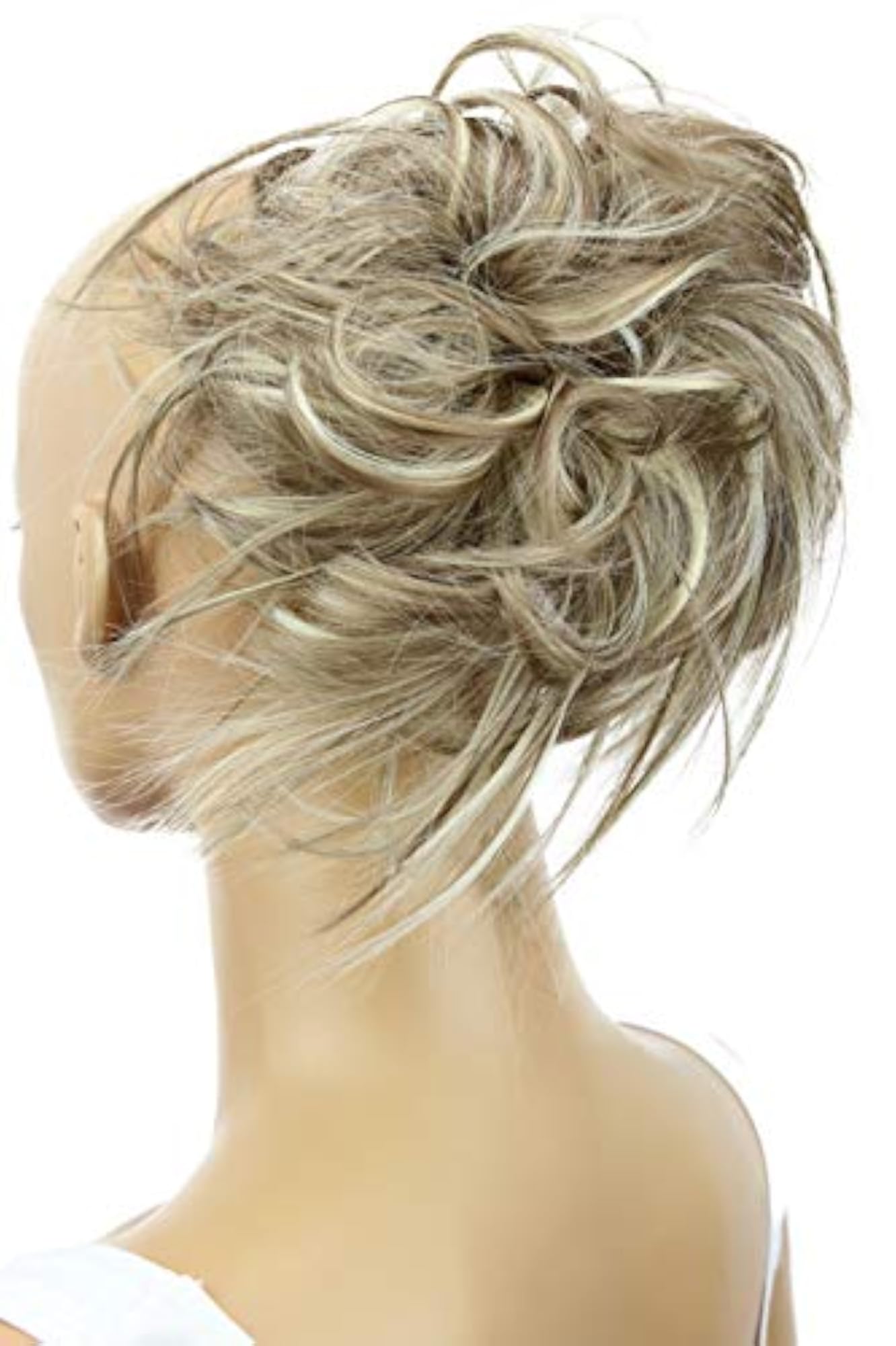 Dirty Blonde Mix Messy Bun Hair Scrunchie, Voluminous Updo