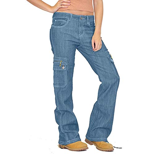 AmyGline Jeanshose Damen Cargohose Militär Jeans Hosen Weite Beinhosen Freizeithose Sporthose Schlaghose Outdoorhose Arbeitshose Cover