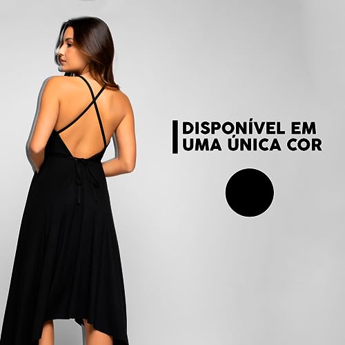 VICBELA Vestido Feminino Longo com Amarrações e Alças Ajustáveis, Vestido Longo Assimétrico com Reco