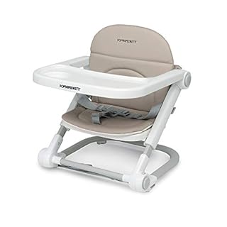 Foppapedretti Seggiolino Alzabimbo Lift, bambini da 6 mesi a 3 anni (fino a 15 Kg), Vassoio Amovibile, Chiudibile e Trasportabile, Borsa Inclusa, Imbottitura Removibile e Lavabile, 3 Altezze, Sand