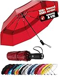 Repel Umbrella Parapluie Pliant Résistant au Vent - Ouverture Automatique Facile - Parapluie Compact et Durable, Armature en Fibre de Verre Solide, Dôme Imperméable – Tient dans un Sac à dos ou à Main