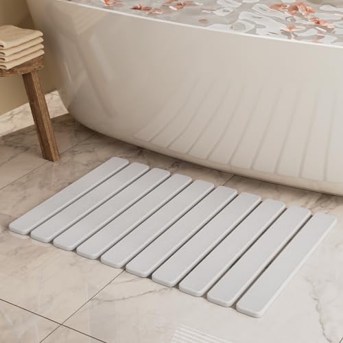 Foldable Stone Bath Mat, Quick Dry Stone Drying Mats for Bathroom, Super Absorbent Bath Mat, Non...
