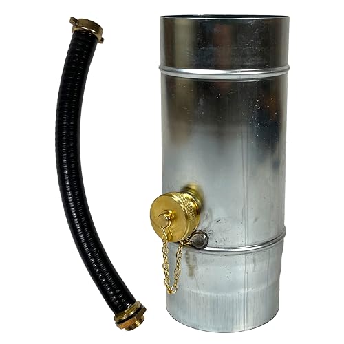 SÜDMETALL - Premium Zink Regenwassersammler 87 mm mit Schlauch- und Fassanschluss für das Fallrohr - Titanzink Regensammler 75% Wasser-Ertrag - Wassersammler für Regentonnen vom Fachhandel entwickelt