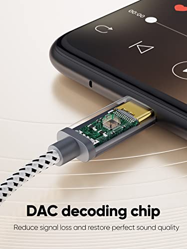 Image of CableCreation USB C to 3.5mm Audio Aux Cable (10FT /3M),Type C to Aux Male Headphone Car 1 /8 Stereo Auxiliary Cord for iPhone 15 Pro Max /15 Pro,iPad Pro Air,Gray