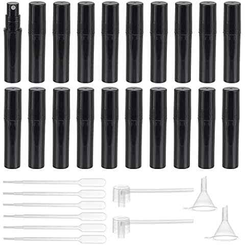 BENECREAT 80 botellas de spray de plástico negro con accesorios Cover