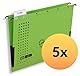 ELBA Hängetasche chic für A4, aus Karton, mit Leinenfröschen, grün, 5er Pack