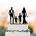 Karen's Cake Toppers - Topper per torta nuziale con scritta"Bride and Groom", con sagoma di famiglia di bambini, ideale come regalo di compleanno