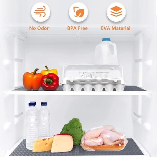 Image of JD FRESH 1.25 Meters EVA Food Grade Fridge Mats /Anti Slip Mat for Kitchen /Washable Shelf Liner Roll Sheet for Wardrobe /Cabinet /Dining Table /Drawer Mat Roll /Refrigerator Mats (Diamond Texture, Grey)