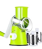 Ancevsk Rotary Cheese Grater Shredder, Speed Kitchen Manual Round Mandolin Slicer Safe Grinder with