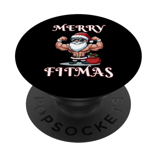 Merry Fitmas Christmas Fitness Brutto Natale Swole Santa PopSockets PopGrip Adesivo