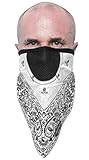 Schampa Facefit I-Tie Facemask (White Paisley, OSFM)