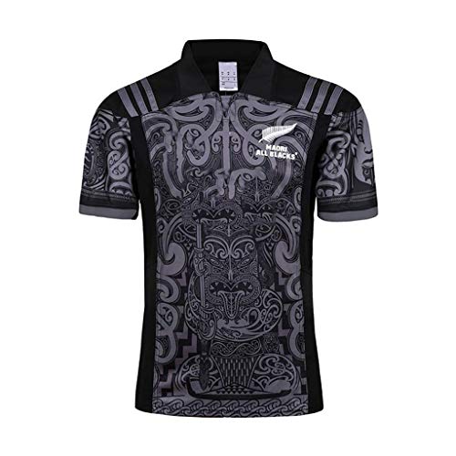 Hombres Rugby Jersey Team Nueva Zelanda Maori All Blacks Entrenamiento Copa Mundial Ropa Futbol Camiseta Deportiva Casual for Hombre (Size : XXXL)