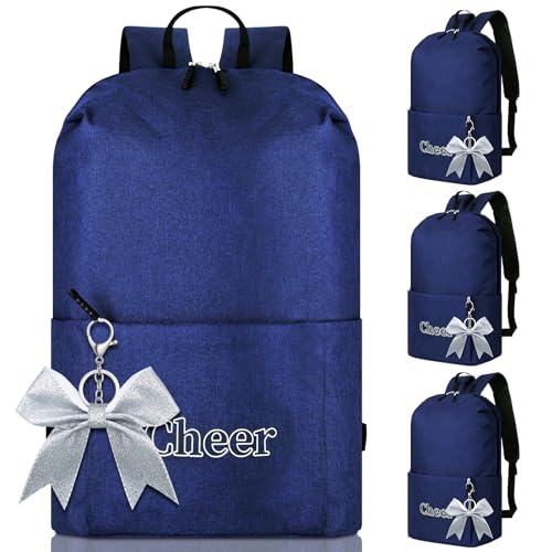3 Set Cheer Backpack with Bow Keychain 3 Cheer Bag 3 Keychains Bulk for Cheerleaders Gifts Women