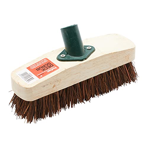 ProDec 9" Natural Palmyra Fibre Stiff Deck Scrub Brush Head, Brown