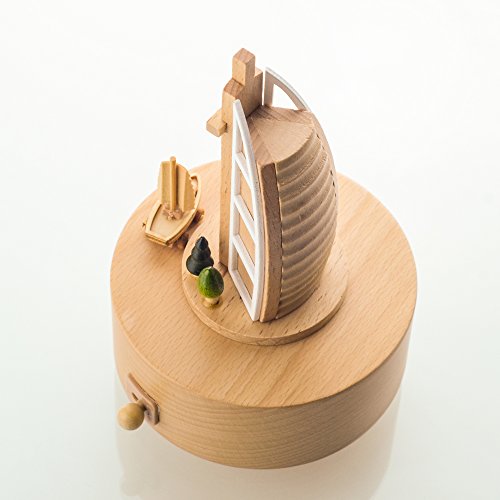 Takefuns Wooden Music Box, Musical Box Sailing Hotel Decoration Birthday Present For Lover Friends And Children，Plays Spirited Away Song #TOP3