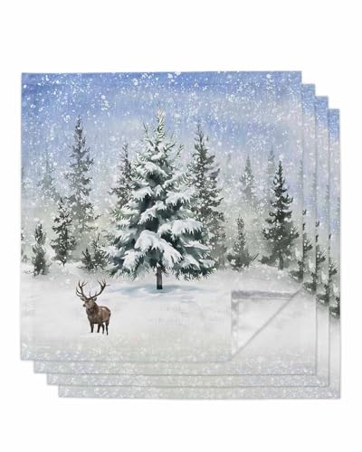 Servilletas de Tela Navidad Set x4 50x50 cm Lavables