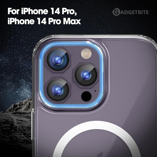 Image of GadgetBite Snaptra Octagon Lens Protector Compatible With iPhone 14 Pro & iPhone 14 Pro Max - 9H Tempered Glass Camera Cover with Metal Ring, Scratch-Resistant,Camera Lens Protection - Purple