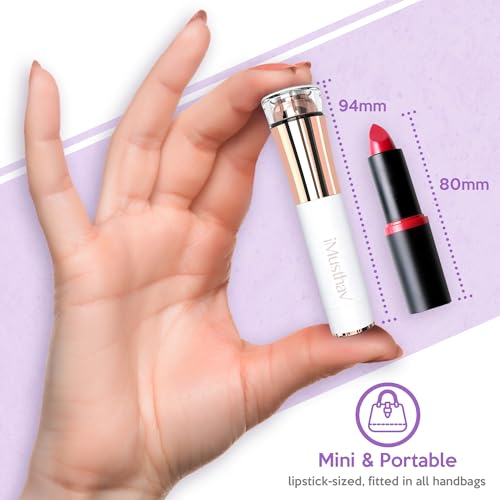 Facial Hair Removal for Women, Painless & Flawless Electric Face Hair Remover, Face Shaver Razor & Trimmer for Upper Lip, Chin & Peach Fuzz, 18K Gold-Plated / 360° LED Light/Floating Head Blade — view 3